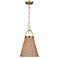 Visual Comfort Studio Whitby Burnished Brass / Blonde Rattan Pendant 1 E26