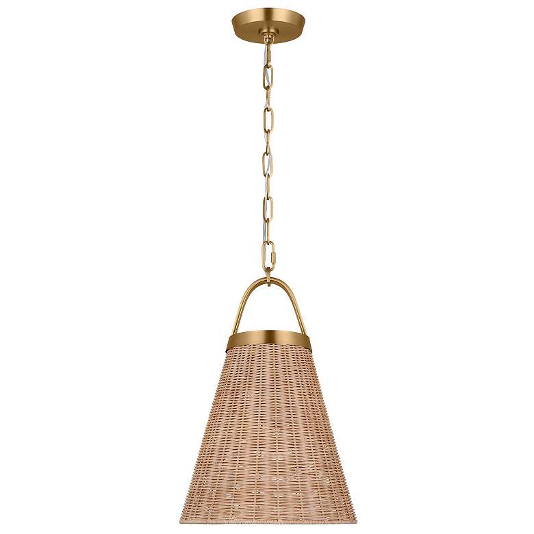 Image 2 Visual Comfort Studio Whitby Burnished Brass / Blonde Rattan Pendant 1 E26 more views
