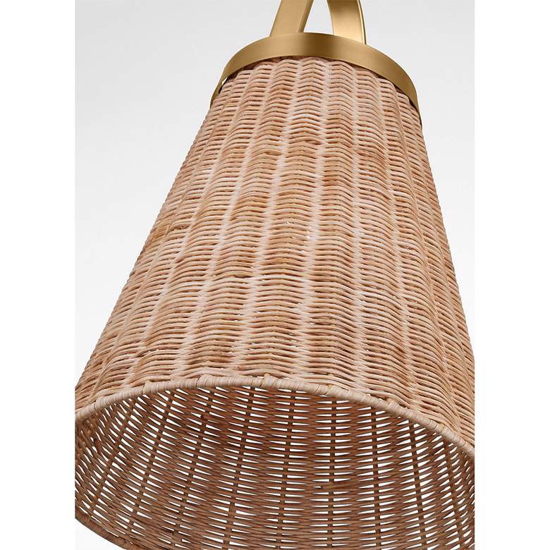 Image 4 Visual Comfort Studio Whitby Burnished Brass / Blonde Rattan Pendant 1 E26 more views
