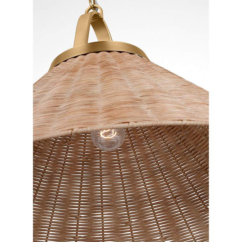 Image 2 Visual Comfort Whitby 22" Wide Blonde Rattan Cone Shade Pendant more views