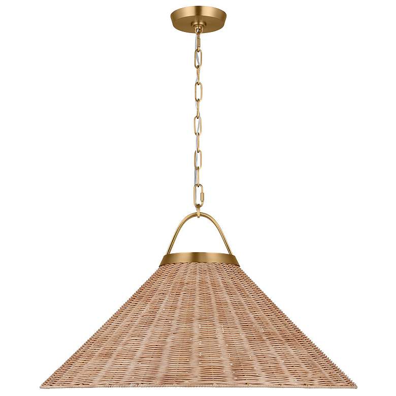 Image 3 Visual Comfort Whitby 22" Wide Blonde Rattan Cone Shade Pendant more views