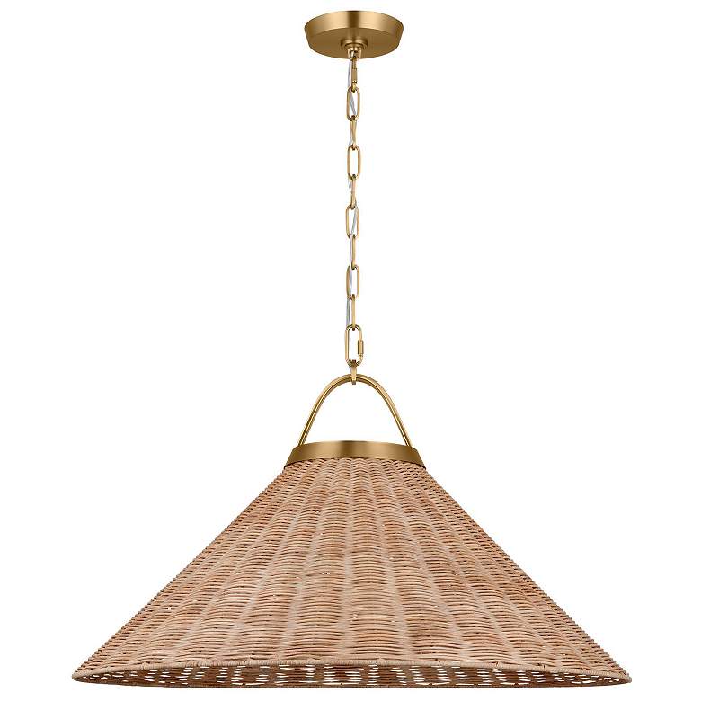 Image 5 Visual Comfort Whitby 22" Wide Blonde Rattan Cone Shade Pendant more views