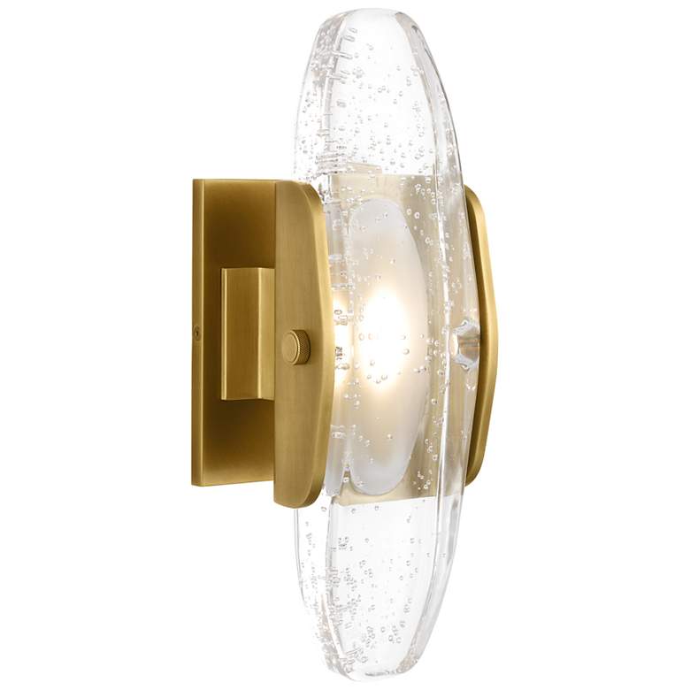 Image 2 Visual Comfort Wythe 14 3/4"W Bronze Cast Glass LED Sconce more views