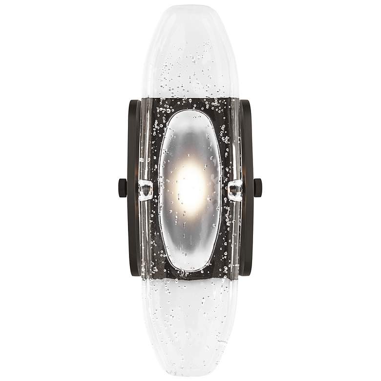 Image 1 Visual Comfort Wythe 14 3/4"W Bronze Cast Glass LED Sconce