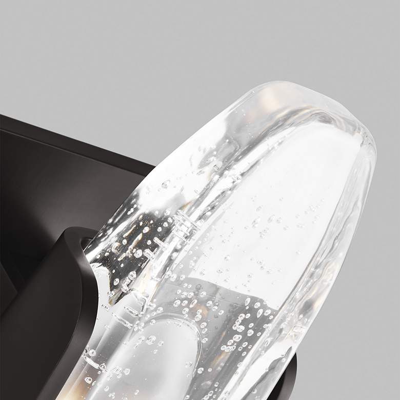 Image 4 Visual Comfort Wythe 14 3/4"W Bronze Cast Glass LED Sconce more views