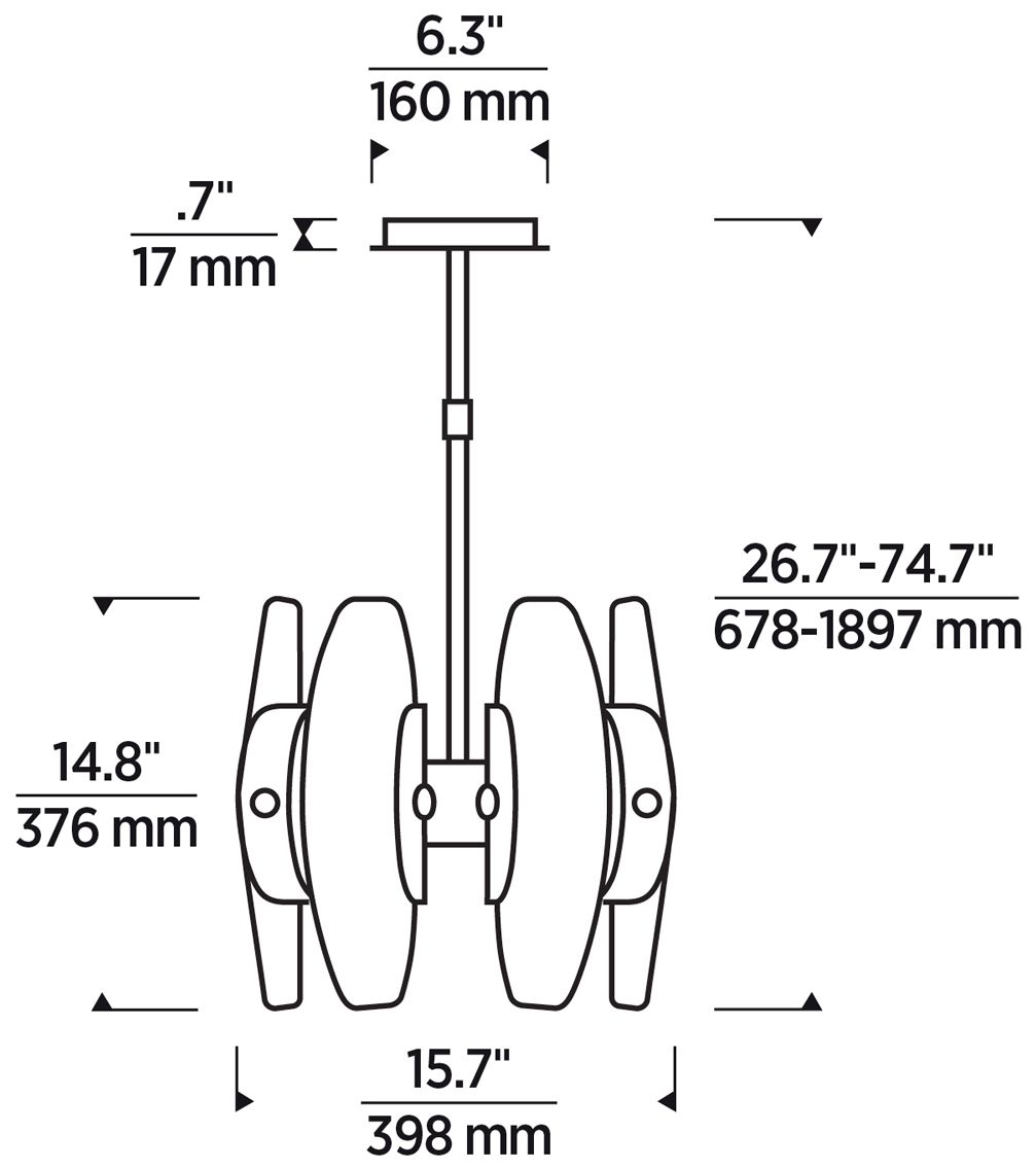 Visual Comfort Wythe 15 3/4" Wide Brass 6-Light LED Pendant