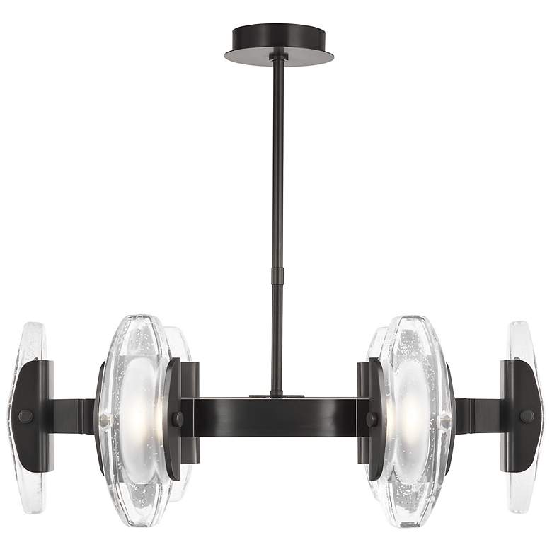 Image 1 Visual Comfort Wythe 30"W Dark Bronze 6-Light LED Pendant