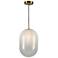 Vita 9.4" Wide Brass Pendant With White Ombre Glass Shade