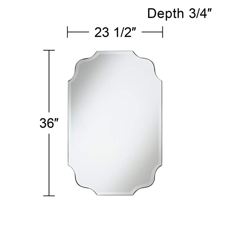 Image 6 Vita Oval Wave Edge 23 1/2 inch x 36 inch Frameless Wall Mirror more views