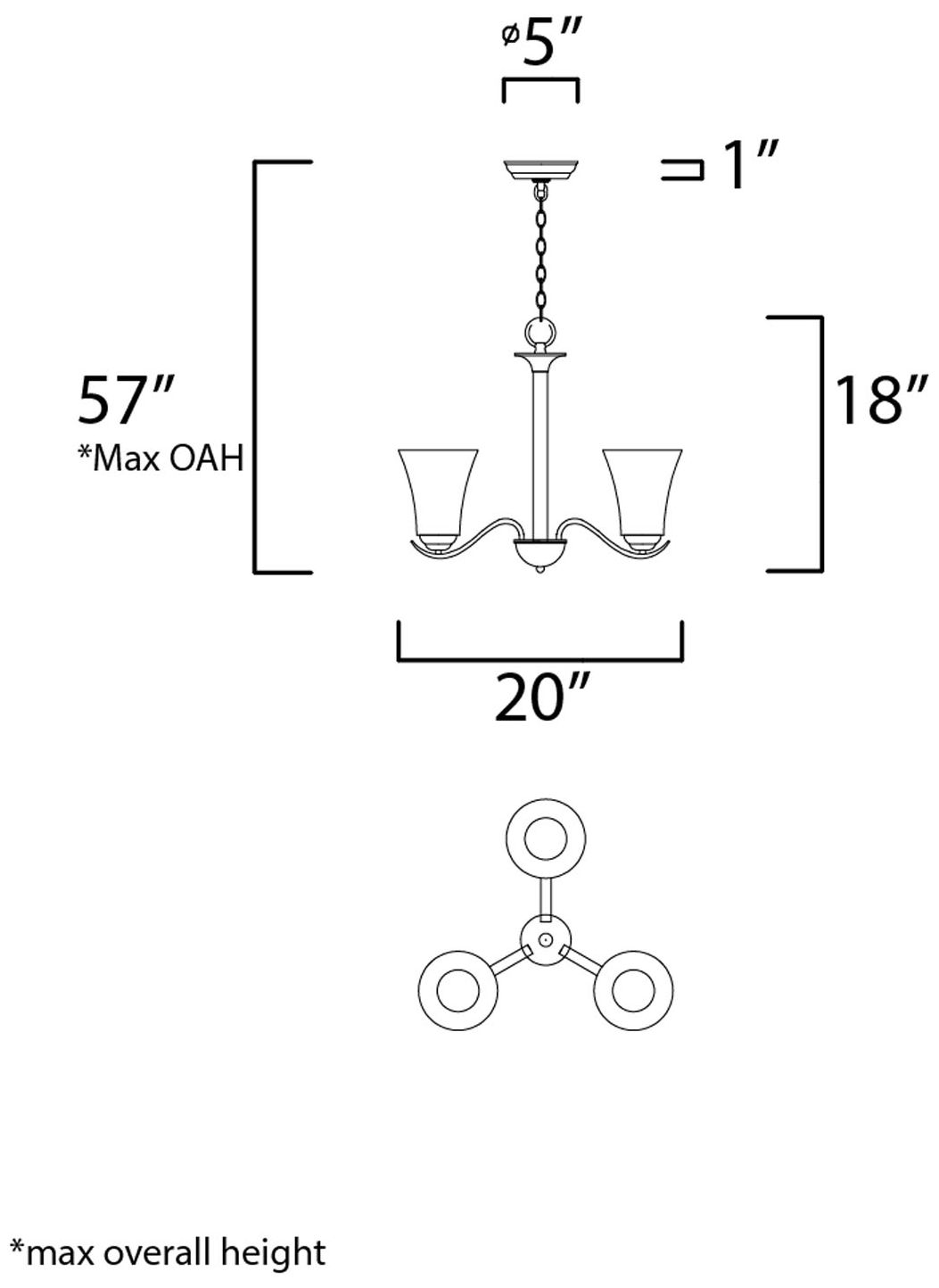 Image 5 Vital 3-Light 20" Wide Oil Rubbed Bronze Chandelier more views