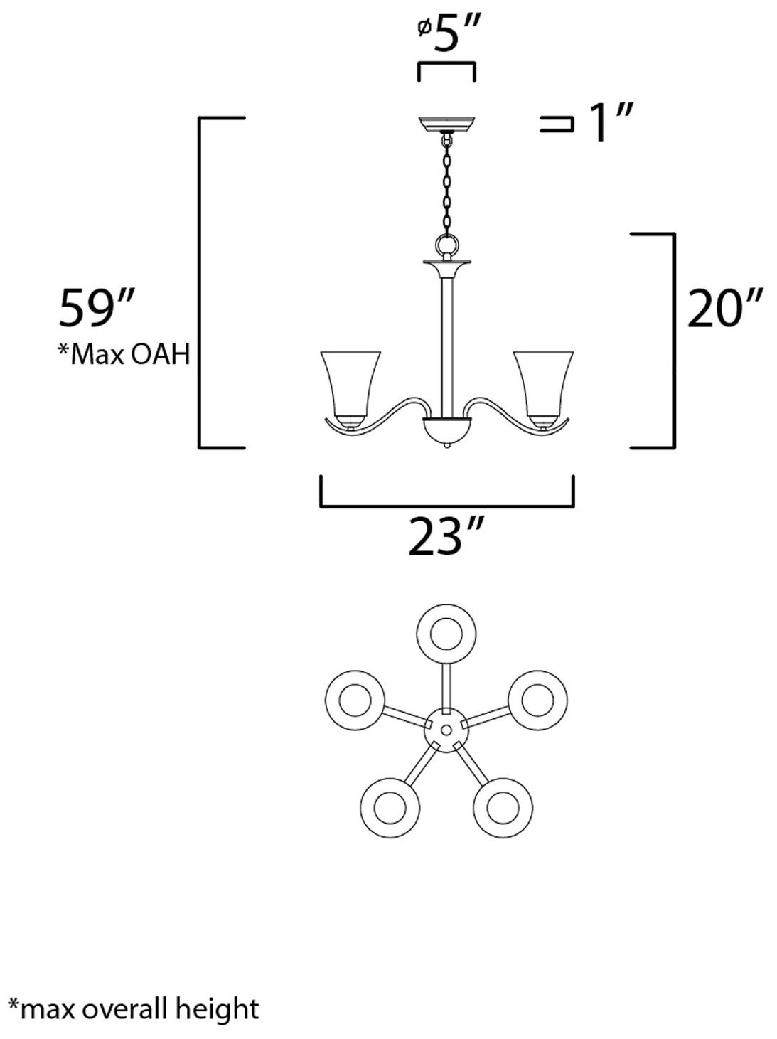 Image 5 Vital 5-Light 23" Wide Satin Nickel Chandelier more views