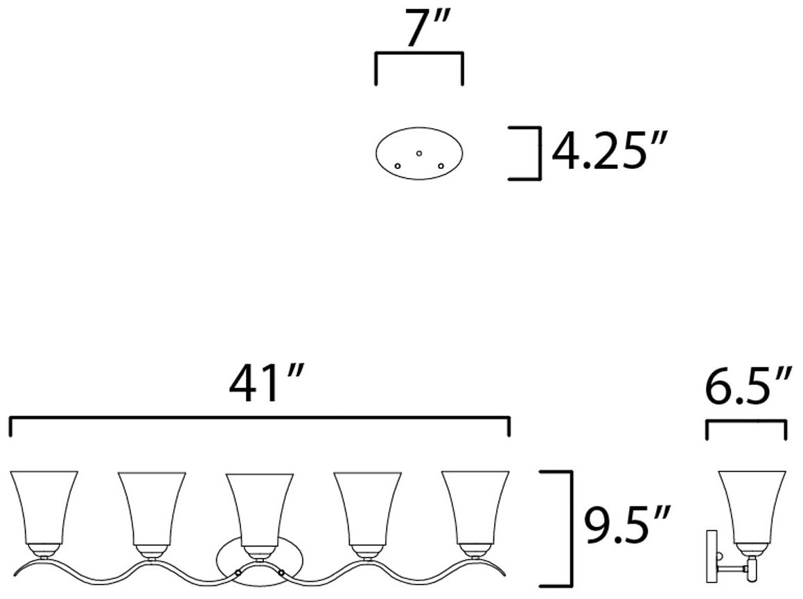 Image 5 Vital 5-Light 41" Wide Polished Chrome Vanity Light more views