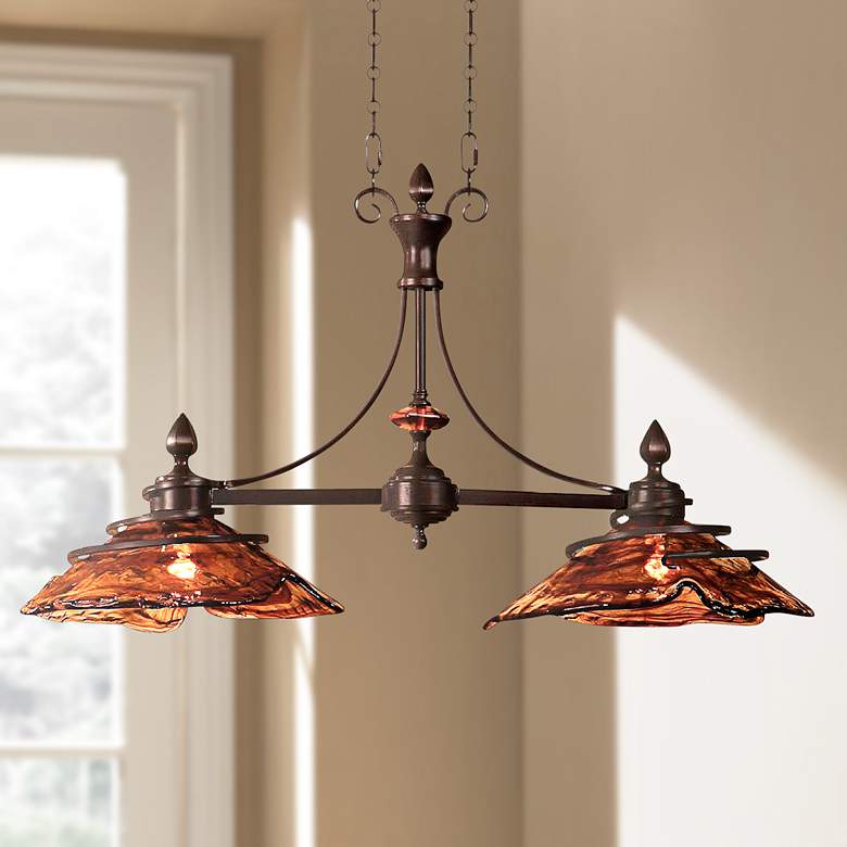 Image 1 Vitalia 42" Wide Bronze Kitchen Island Light Chandelier