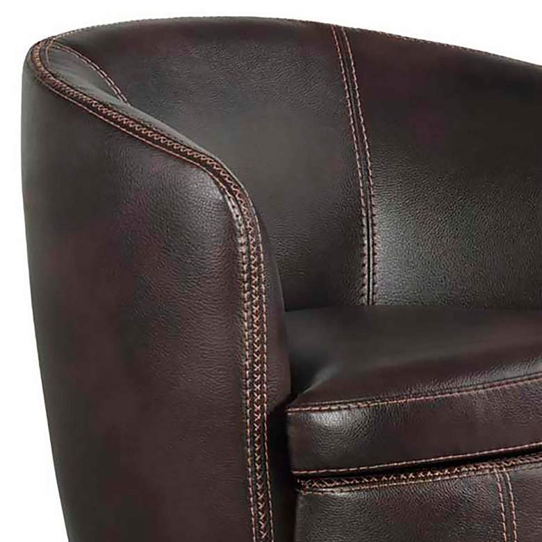 Image 3 Vito Pebble Brown Faux Leather Barrel Swivel Chair more views