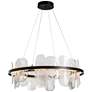 Vitre Circular LED Pendant - Black Finish - White Glass - Standard Height