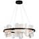 Vitre Circular LED Pendant - Black Finish - White Glass - Standard Height