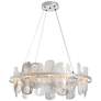 Vitre Circular LED Pendant - Platinum - White Glass - Standard Height