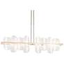 Vitre Large Linear LED Pendant - Gold Finish - White Glass - Short Height