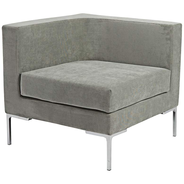Image 1 Vittorio 27 3/4 inch Wide Gray Modular Sofa End Unit with Arm