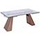 Vittorio Clear Glass Top and Walnut Extendable Dining Table