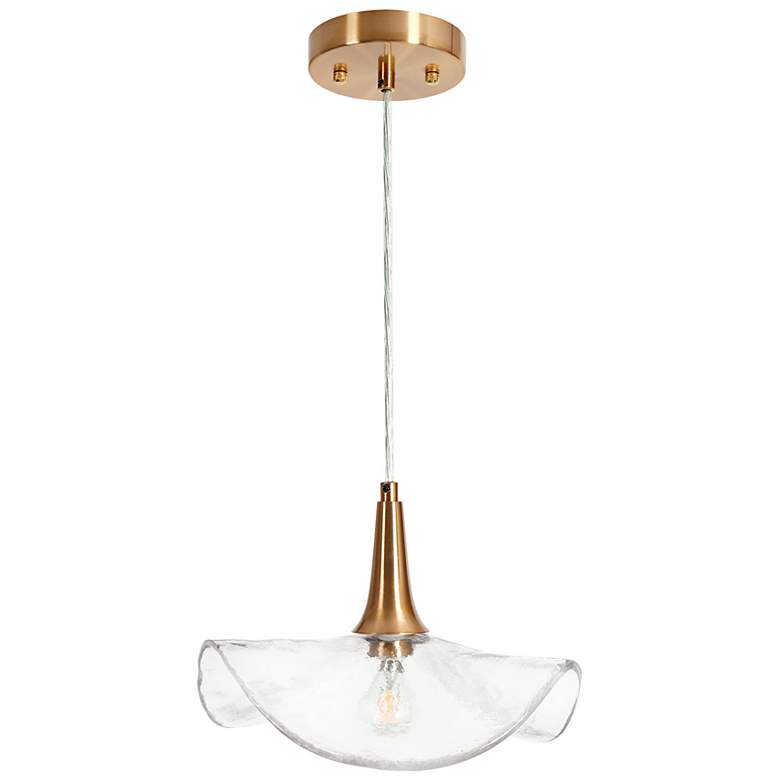 Image 1 Vitzthum 11" Wide Plating Brass Mini Pendant w/ Clear Glass