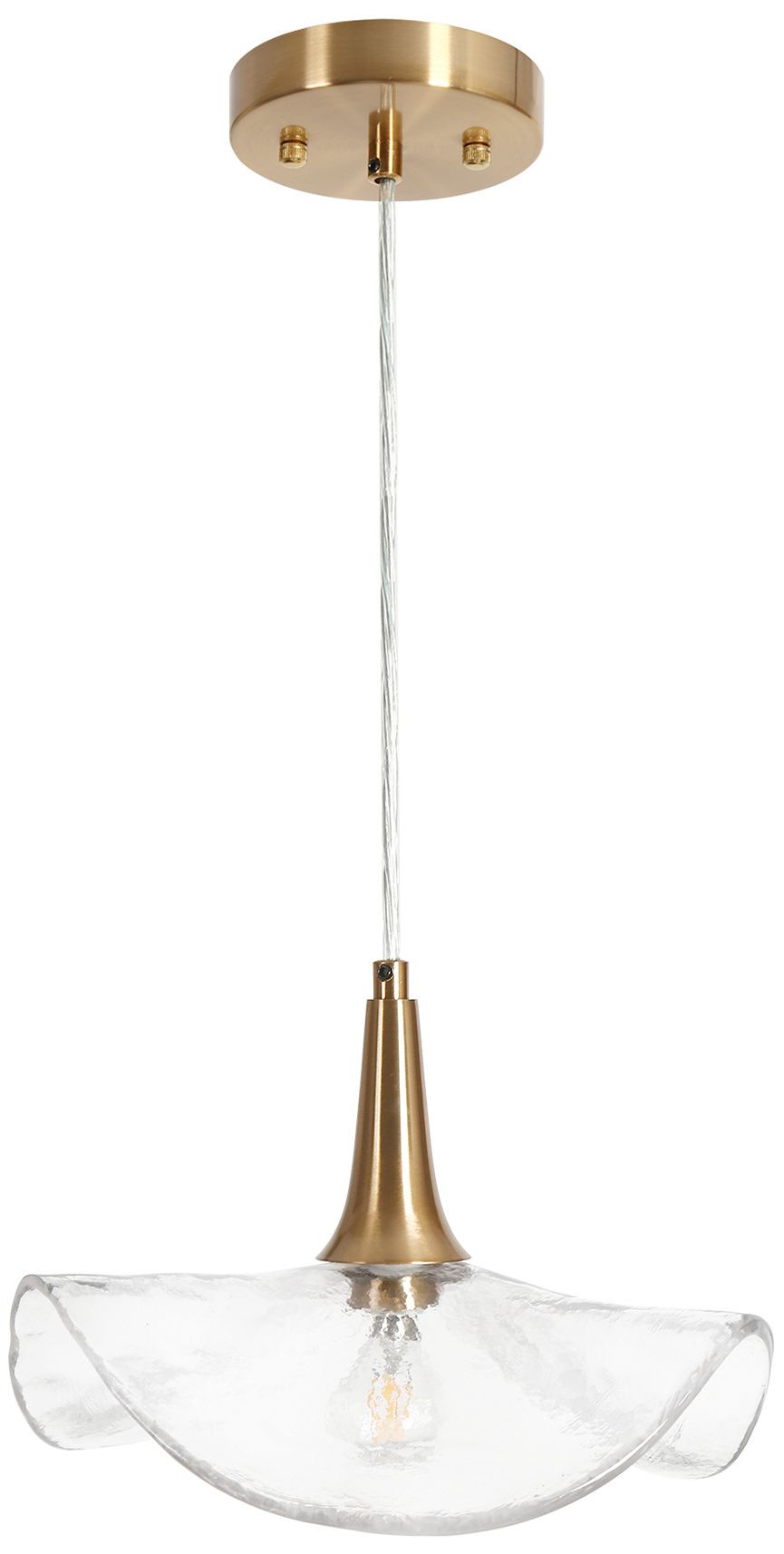 Vitzthum 11" Wide Plating Brass Mini Pendant w/ Clear Glass - Made to Order