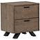 Viva 20 1/2" Wide Sundried Ash Wood 2-Drawer Nightstand