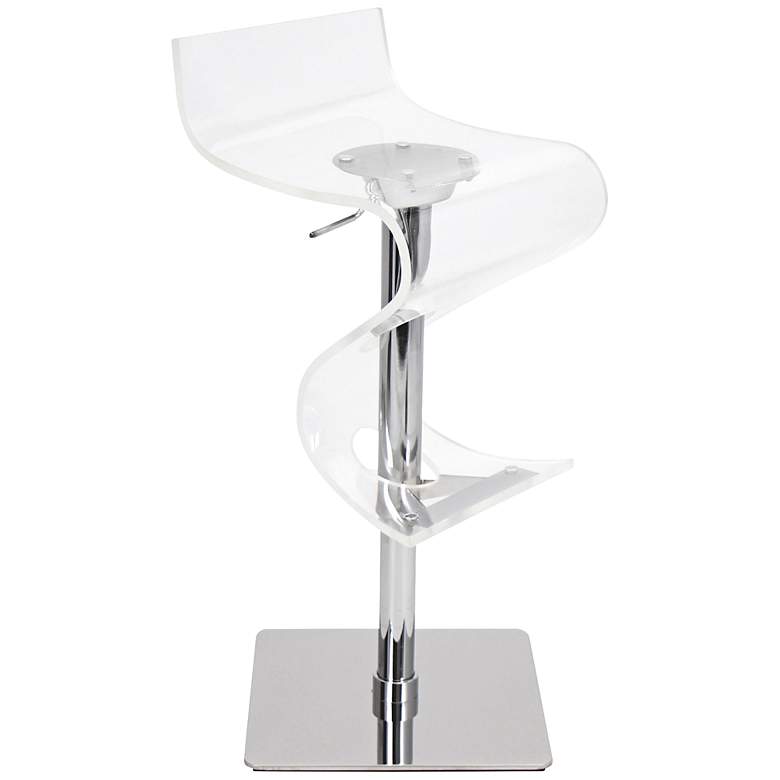 Image 1 Viva Clear Acrylic S-Seat Adjustable Chrome Barstool