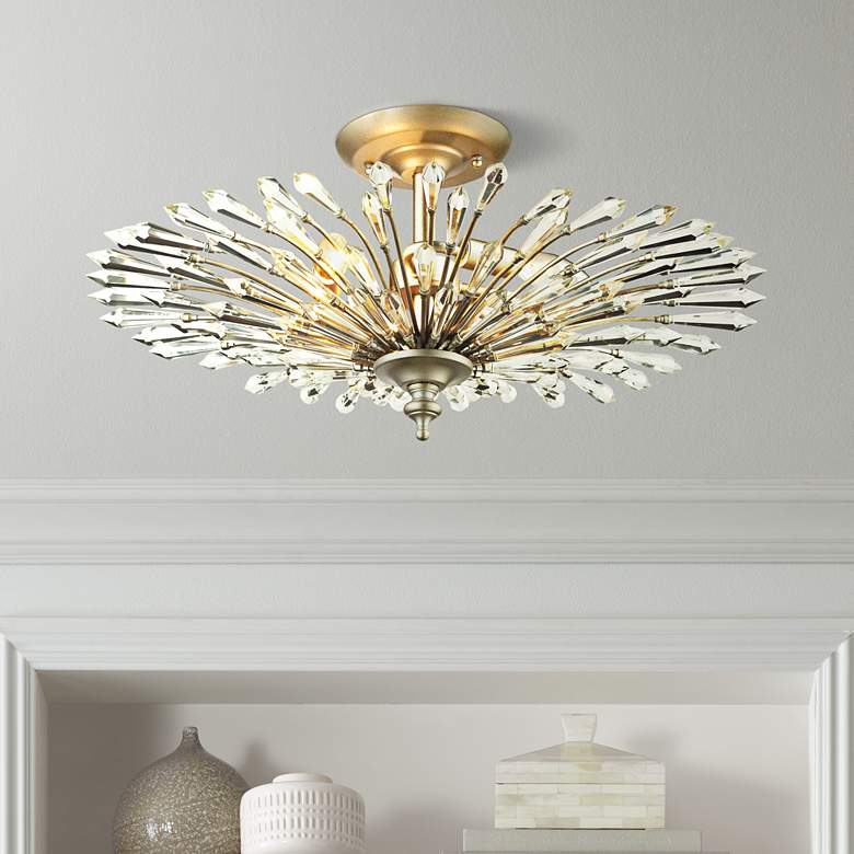 Image 1 Viva Collection 21" Wide Aged Silver Ceiling Light