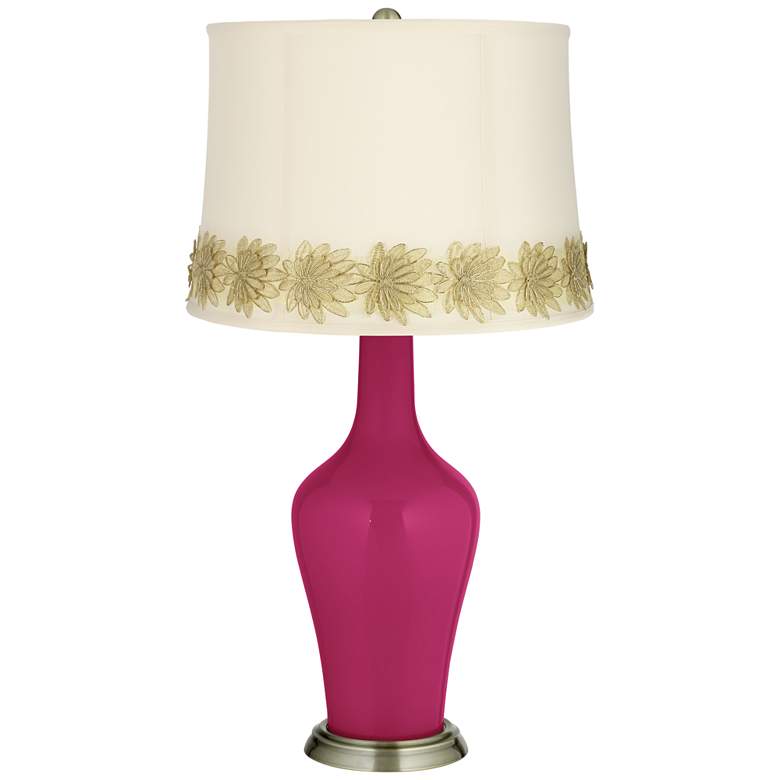 Image 1 Vivacious Anya Table Lamp with Flower Applique Trim