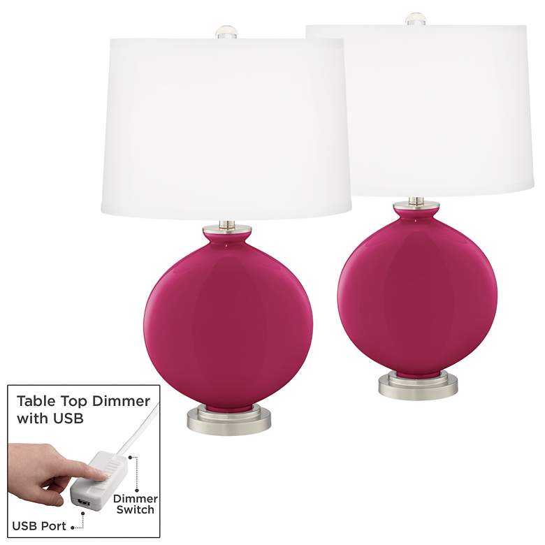 Image 1 Vivacious Carrie Table Lamp Set of 2 with Dimmers