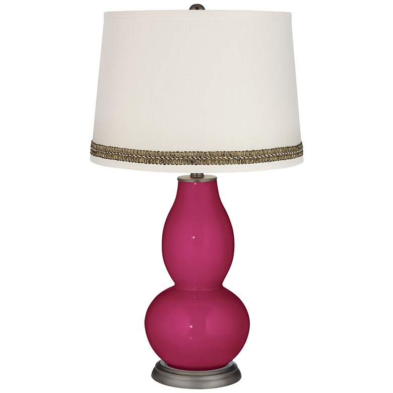 Image 1 Vivacious Double Gourd Table Lamp with Wave Braid Trim