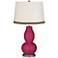 Vivacious Double Gourd Table Lamp with Wave Braid Trim