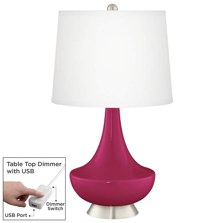 Image 1 Vivacious Gillan Glass Table Lamp with Dimmer