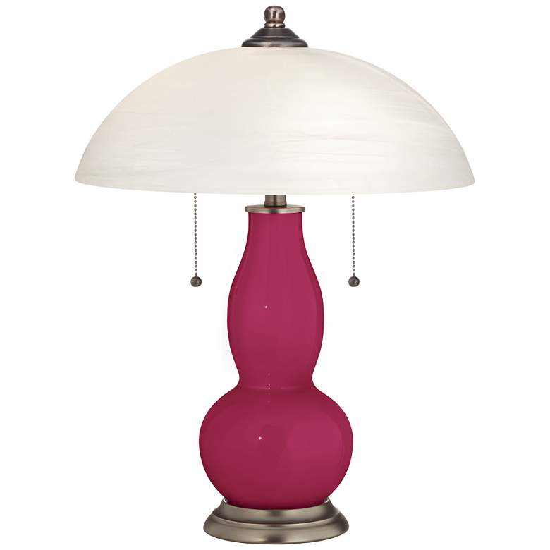 Image 1 Vivacious Gourd-Shaped Table Lamp with Alabaster Shade