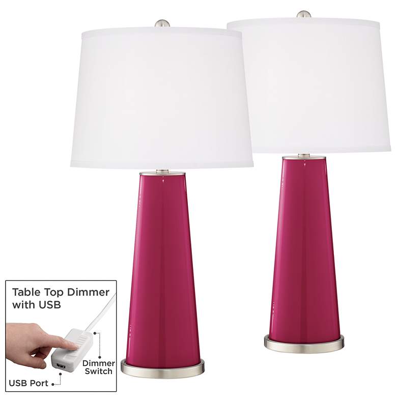 Image 1 Vivacious Leo Table Lamp Set of 2 with Dimmers