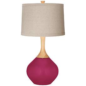 Image1 of Vivacious Natural Linen Drum Shade Wexler Table Lamp
