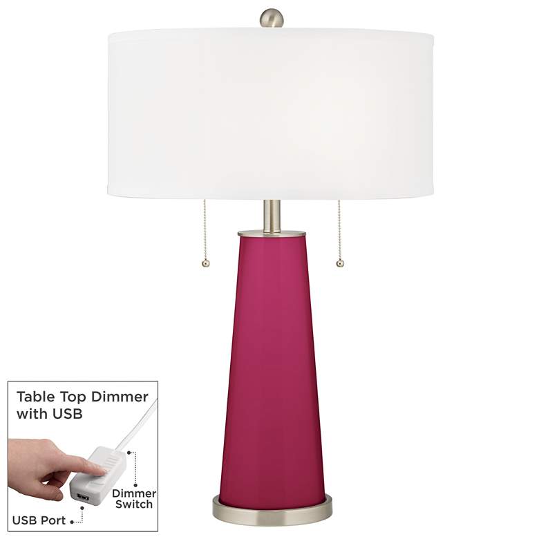 Image 1 Vivacious Peggy Glass Table Lamp With Dimmer
