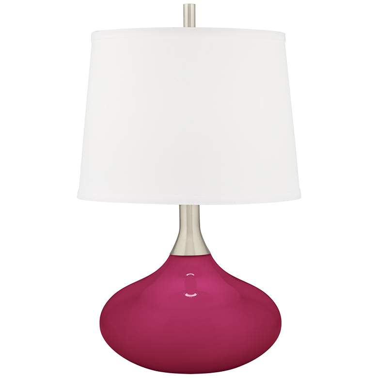 Image 2 Vivacious Red Felix Modern Table Lamp with Table Top Dimmer