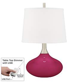 Image1 of Vivacious Red Felix Modern Table Lamp with Table Top Dimmer