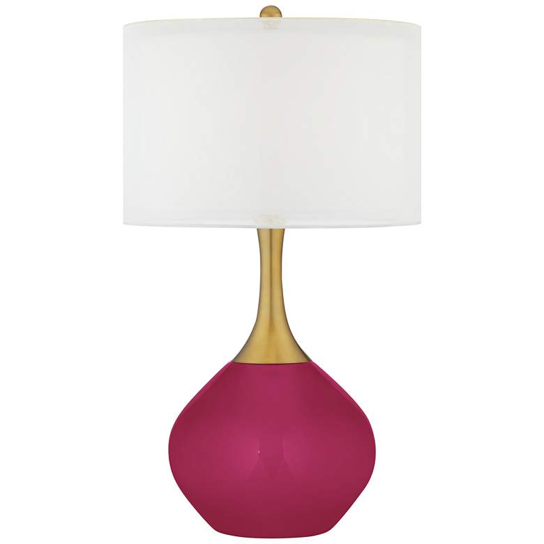 Image 1 Vivacious Red Nickki Brass Modern Table Lamp