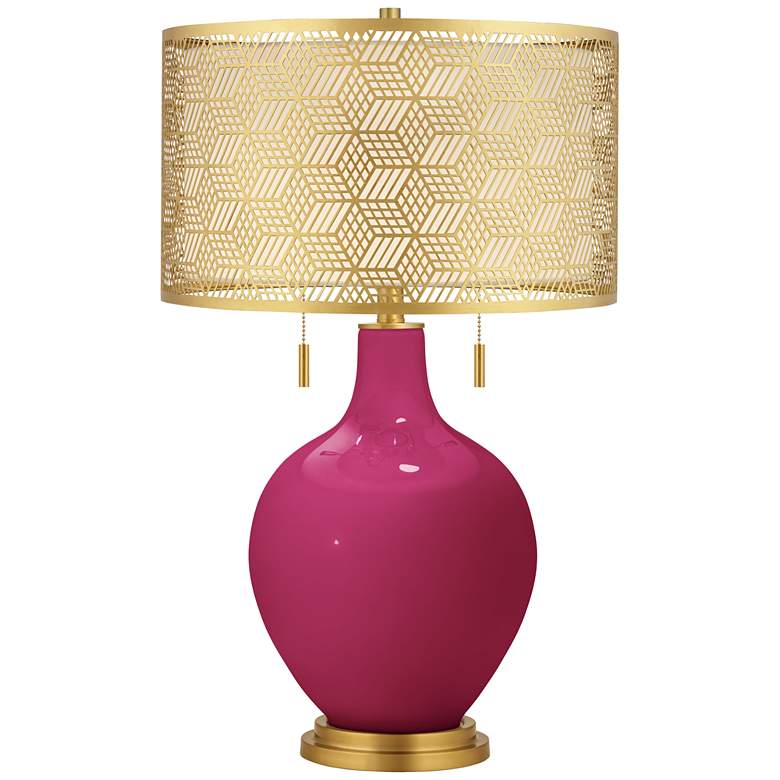 Image 1 Vivacious Toby Brass Metal Shade Table Lamp