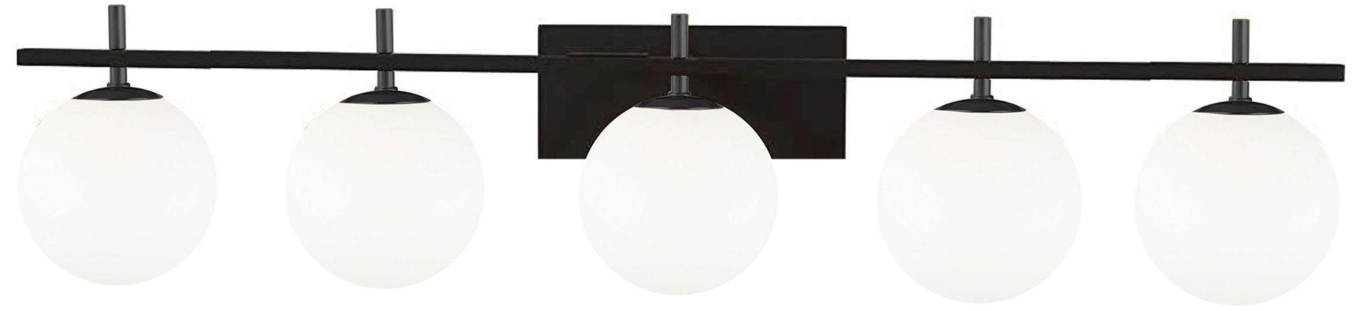 Vivaldi 41 1/4" Wide Matte Black 5Light Bath Light 218D3 Lamps Plus