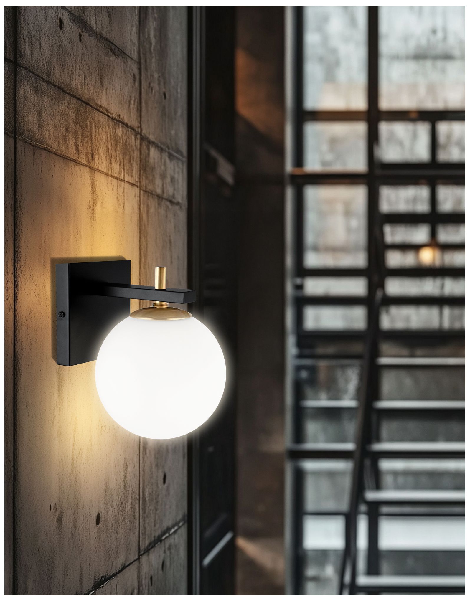 Image 3 Vivaldi 8" High Matte Black And Aged Brass Wall Sconce more views