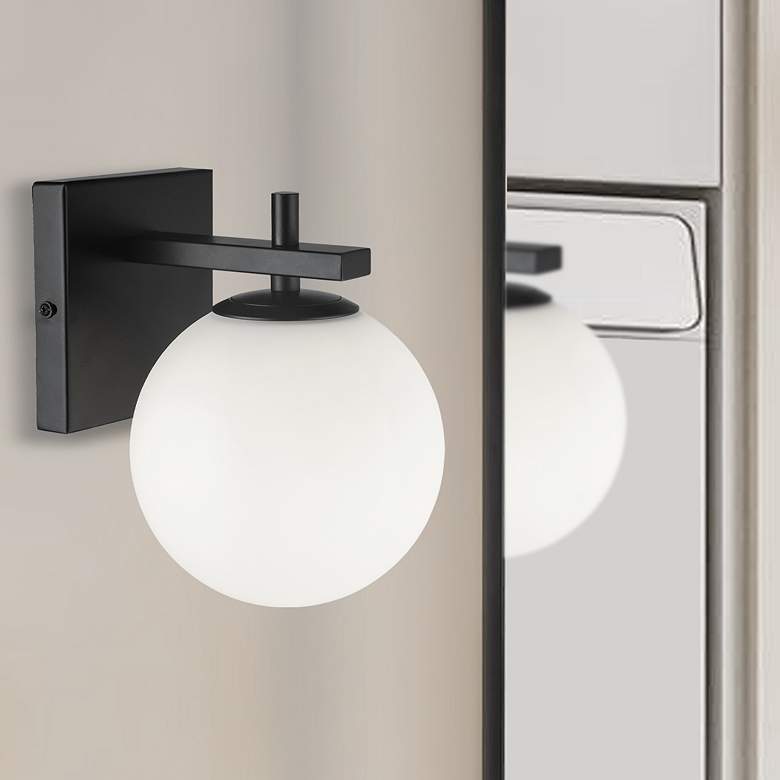 Image 1 Vivaldi 8" High Matte Black Wall Sconce