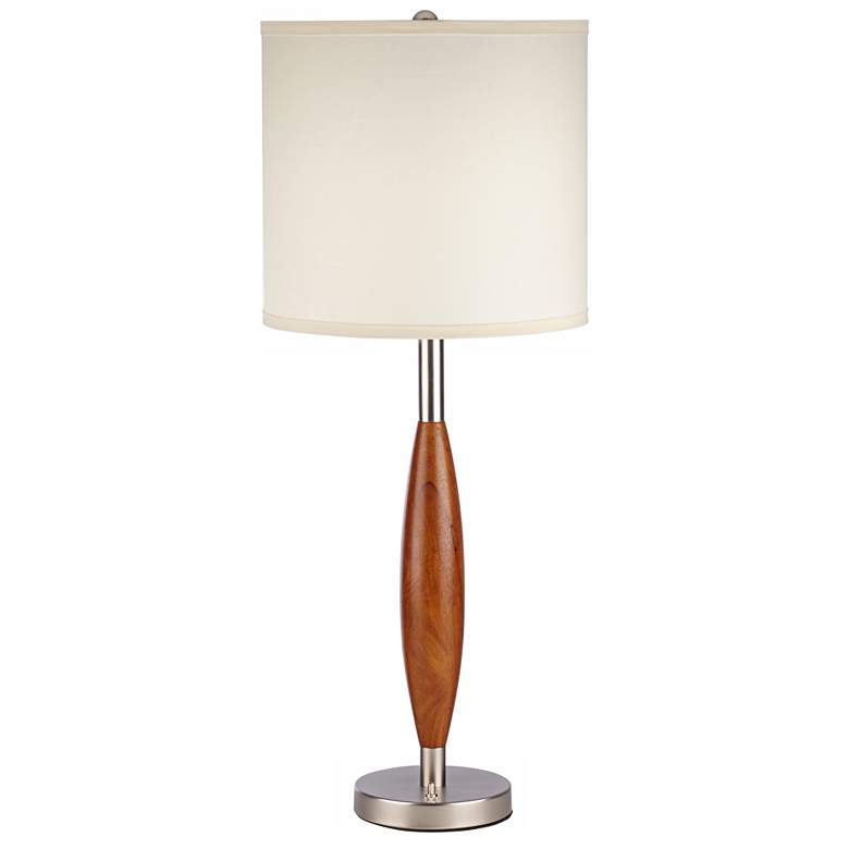 Image 1 Vivaldi Brushed Nickel Cherry Blossom Wood Table Lamp