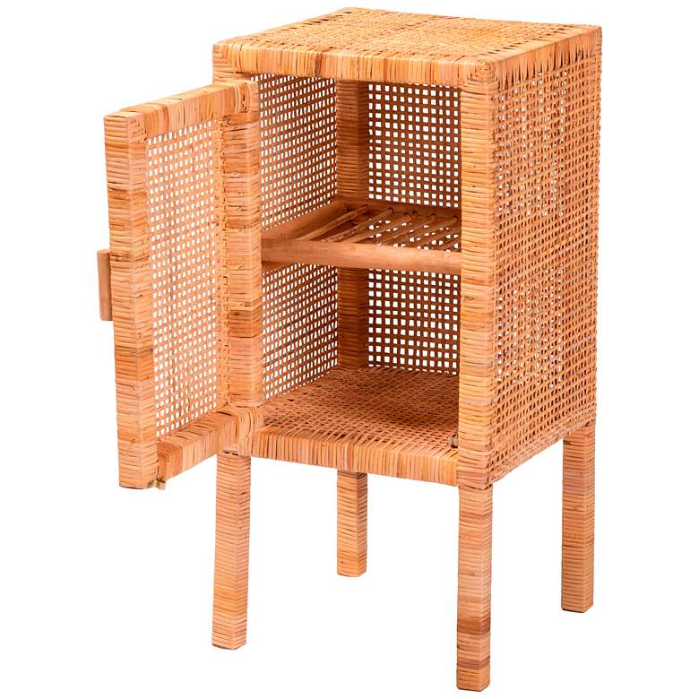 Image 5 Vivan 13 3/4" Wide Natural Brown Wood 1-Door Nightstands Set of 2 more views