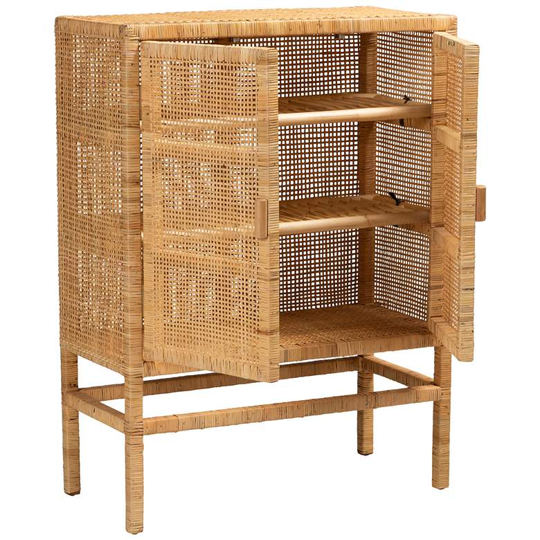 Image 6 Vivan 32 3/4" Wide Brown 3-Shelf 2-Door Storage Cabinet more views