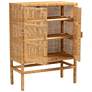Vivan 32 3/4" Wide Brown 3-Shelf 2-Door Storage Cabinet