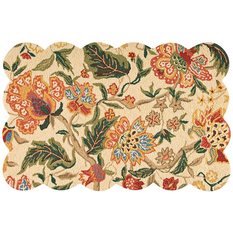 Image 1 Vivenne 2&#39;x3&#39; Hooked Floral Wool Doormat
